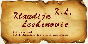 Klaudija Leškinović vizit kartica